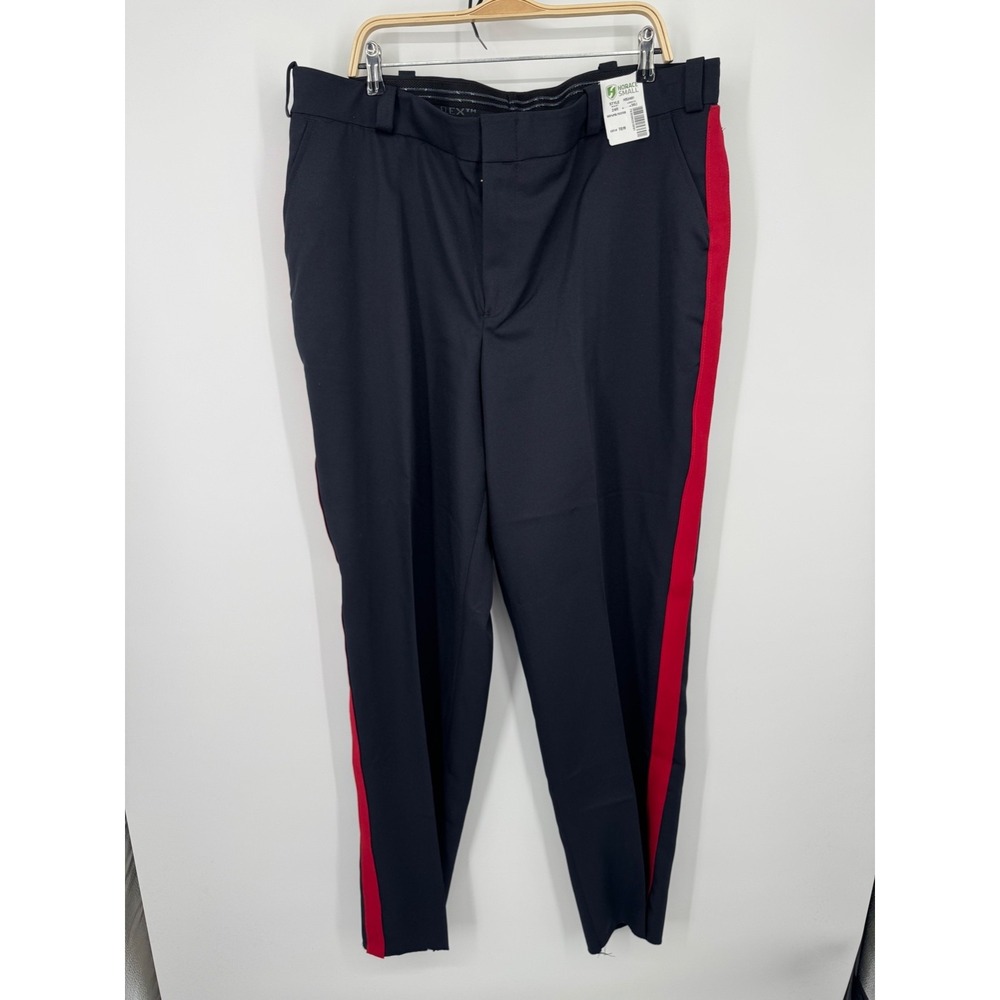 Horace Small Pants 24R Black Red Stripe Straight Leg Trousers Classic NWT
